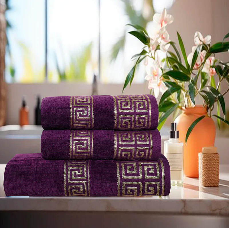 MAGENTA VERSATILE - 3-PCS JACQUARD TOWEL SET
