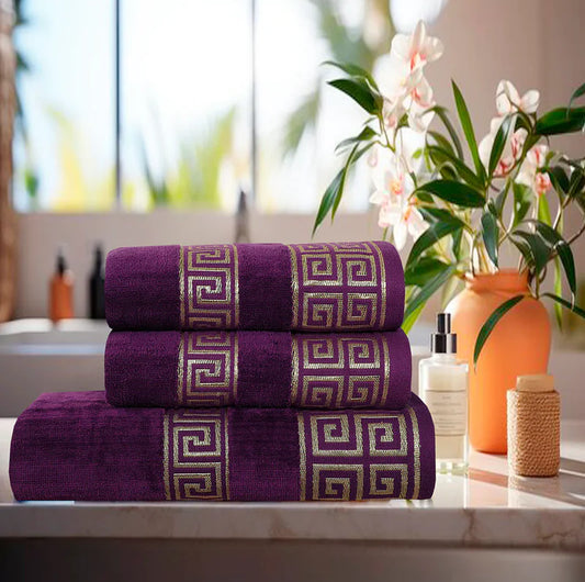 MAGENTA VERSATILE - 3-PCS JACQUARD TOWEL SET
