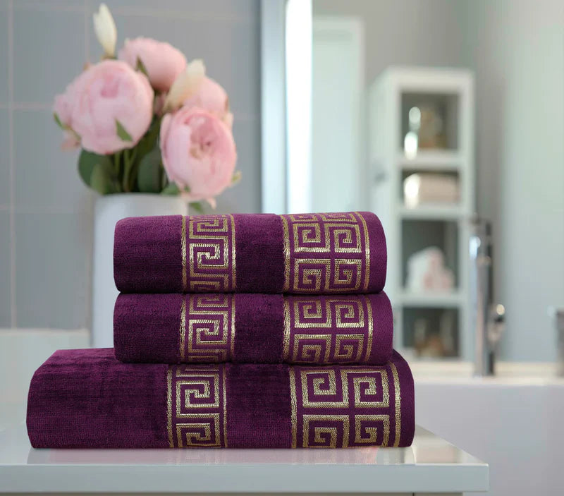 MAGENTA VERSATILE - 3-PCS JACQUARD TOWEL SET