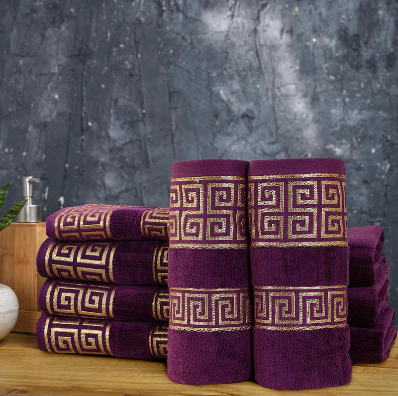 MAGENTA VERSATILE - 3-PCS JACQUARD TOWEL SET